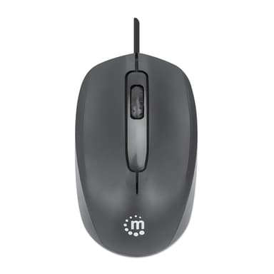 Manhattan Comfort II USB Wired Mouse, Black, 1000dpi, USB-A, Optical, Ambidextrous, Portable/Compact, Three Button with Scroll Wheel, Three Year Warranty view 3