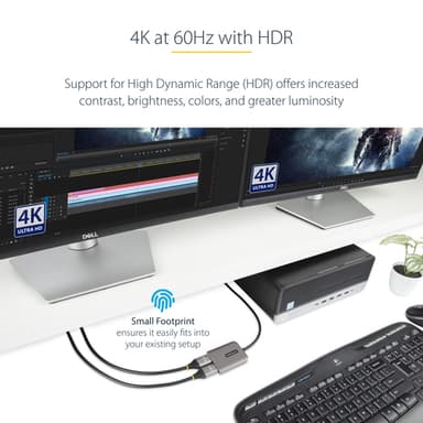 StarTech.com DP to Dual HDMI MST HUB - Dual HDMI 4K 60Hz - DisplayPort Multi Monitor Adapter with 1ft / 30cm cable - DP 1.4 Multi Stream Transport Hub, DSC | HBR3 - DP to HDMI Splitter view 10