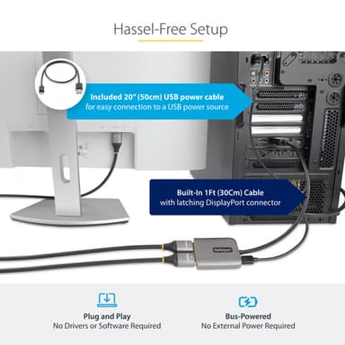 StarTech.com DP to Dual HDMI MST HUB - Dual HDMI 4K 60Hz - DisplayPort Multi Monitor Adapter with 1ft / 30cm cable - DP 1.4 Multi Stream Transport Hub, DSC | HBR3 - DP to HDMI Splitter view 9