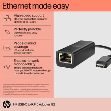 HP USB-C to RJ45 Adapter G2 view 6