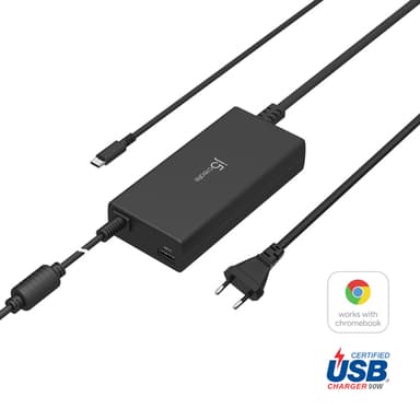 j5create JUP2290C-EN 100W PD USB-C® Super Charger - EU, Black, includes 1.2 m cable view 1