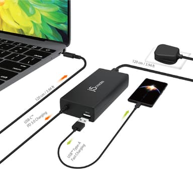 j5create JUP2290C-FN 100W PD USB-C® Super Charger - UK, Black, includes 1.2 m cable view 6
