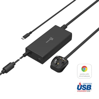 j5create JUP2290C-FN 100W PD USB-C® Super Charger - UK, Black, includes 1.2 m cable view 1
