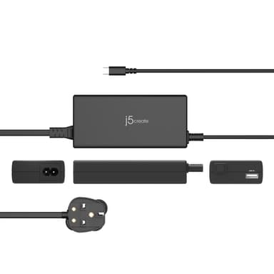 j5create JUP2290C-FN 100W PD USB-C® Super Charger - UK, Black, includes 1.2 m cable view 2