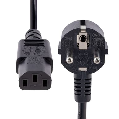 StarTech.com 3m (10ft) Computer Power Cord, 18AWG, EU Schuko to C13 Power Cord, 250V 10A, Black Replacement AC Cord, TV/Monitor Power Cable, Schuko CEE 7/7 to IEC 60320 C13 Power Cord - PC Power Supply Cable view 4