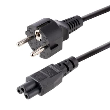 StarTech.com 3m (10ft) Laptop Power Cord, EU Schuko to C5, 2.5A 250V, 18AWG, Notebook / Laptop Replacement AC Cord, Power Brick Cord, Laptop Charger Cable, Clover Leaf/Mickey Mouse Power Cord view 1