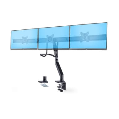 StarTech.com Desk Mount Triple Monitor Arm with Crossbar For Up To Three 27in Screens, VESA 75x75/100x100, Tool-Less Arm Adjustments, C-Clamp/Grommet, Spring-Assisted Arm view 1