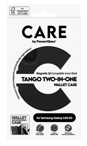 PanzerGlass Tango Two-in-One mobile phone case 17 cm (6.7") Wallet case Black view 4