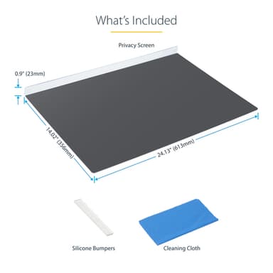 StarTech.com 27-inch 16:9 Computer Monitor Privacy Screen, Hanging Acrylic Filter, Quick-Install Security Shield, Monitor Screen Protector, +/- 30 Deg. View, Glossy - TAA view 15