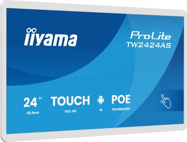 iiyama TW2424AS-W3P Signage Display Interactive flat panel 60.5 cm (23.8") LCD Wi-Fi 450 cd/m² Full HD White Touchscreen Built-in processor Android 24/7 view 3