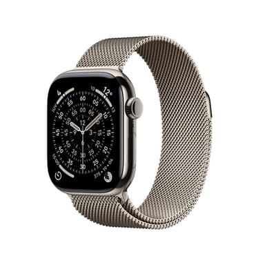 Apple Watch Series 11 GPS + Cellular 42mm Natural Titanium Case with Natural Milanese Loop view 1