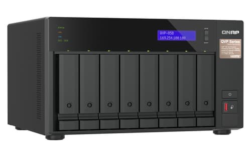 QNAP QVP-85B NAS/storage server Tower Intel® Core™ i5 32 GB DDR4 0 TB QVR Pro Black