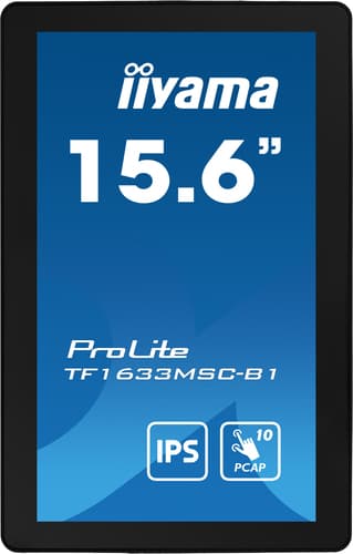 iiyama ProLite TF1633MSC-B1 computer monitor 39.6 cm (15.6") 1920 x 1080 pixels Full HD Touchscreen Black view 3