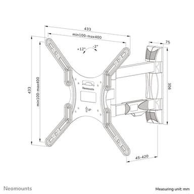 Neomounts WL40-550BL14 TV mount wall 40-55" - full motion - easy install view 17