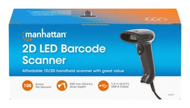 Manhattan Contact CCD Handheld Barcode Scanner, USB, 60mm Scan Width, Cable 152cm, Max Ambient Light 5,000 lux (sunlight), Black, Three Year Warranty view 12