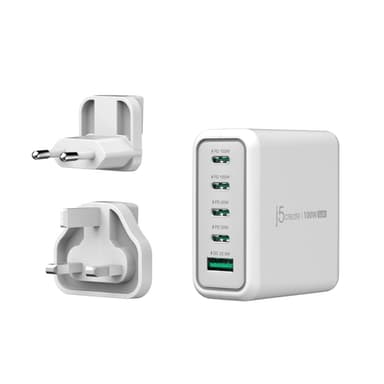 j5create JUP53100 100W GaN USB-C® 5-Port Charger view 8