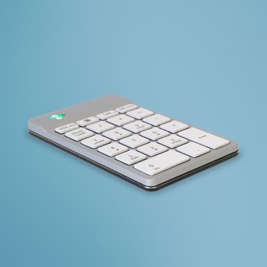 R-Go Tools Numeric keypad R-Go Numpad Break, ergonomic numeric keypad with break software, bluetooth, white view 1