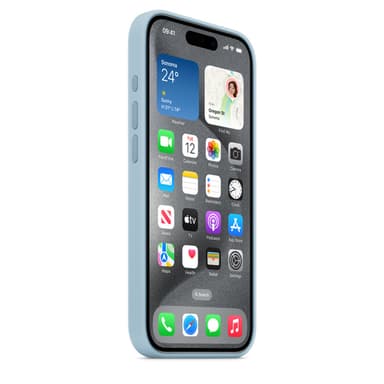 Apple iPhone 15 Pro Silicone Case with MagSafe - Light Blue view 5