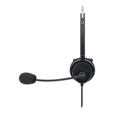 Manhattan Mono Over-Ear Headset (USB), Microphone Boom (padded), Polybag Packaging, Adjustable Headband, In-Line Volume Control, Ear Cushion, USB-A for both sound and mic use, cable 1.5m, Three Year Warranty view 4