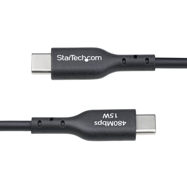 StarTech.com 3ft (1m) USB-A to USB-C Charging Cable, Charge & Sync, 3A, USB 2.0, TPE Jacket - Black USB Charging Cord view 5