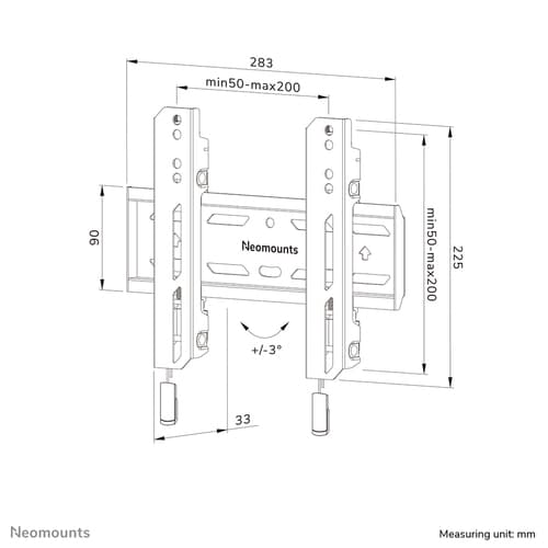 Neomounts WL30S-850BL12 TV mount wall 24-65" - fixed - lockable - fast installation