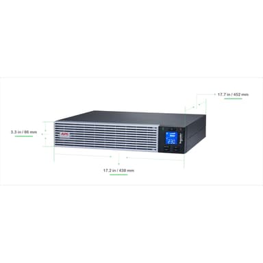 APC Easy UPS On-Line, 1000VA, Lithium-ion, Rack/Tower 2U, 230V, 6 IEC C13 outlets, Intelligent Card Slot, W/ rail kit view 5