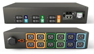 Vertiv Geist MG05M2R1-12L193-3PS56B2H10-S power distribution unit (PDU) 12 AC outlet(s) 0U Black view 1
