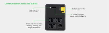 APC Back-UPS, 1200VA, Tower, 230V, 6x IEC C13 outlets, AVR view 13