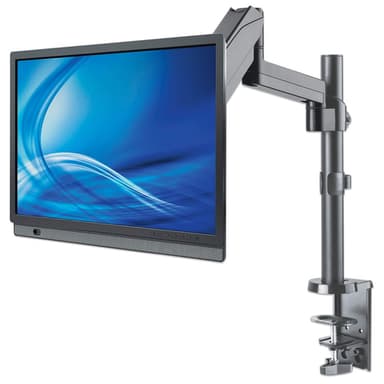 Manhattan Desk Mount for TV & Monitors (Full Motion Gas Spring), For screens 13" to 27", Clamp or Grommet Assembly, VESA compatibility: 75x75mm and 100x100mm - check the dimensions of the four mounting holes on back of screen to ensure it fits, Max 8kg, Bracket view 6