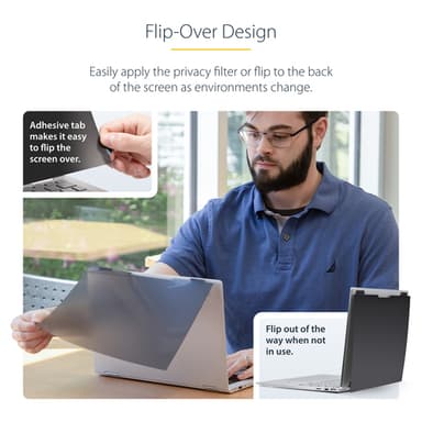 StarTech.com 13.5-inch 3:2 Flip-Over Privacy Screen with Touch, Anti-Glare Privacy Filter, Laptop Monitor Screen Protector with 51% Blue Light Reduction view 12