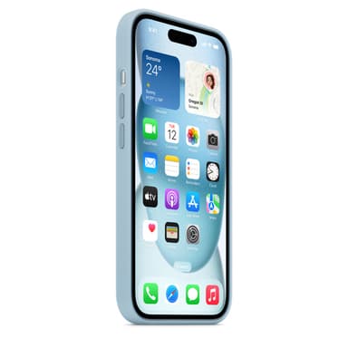 Apple iPhone 15 Silicone Case with MagSafe - Light Blue view 6
