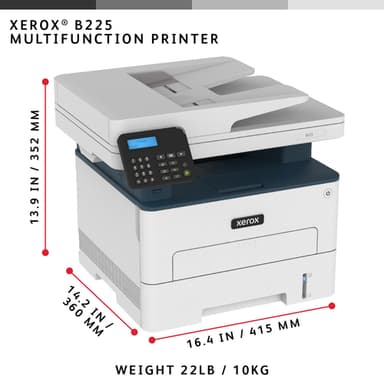 Xerox B225 A4 34ppm Wireless Duplex Copy/Print/Scan PS3 PCL5e/6 ADF 2 Trays 251 Sheets UK view 8