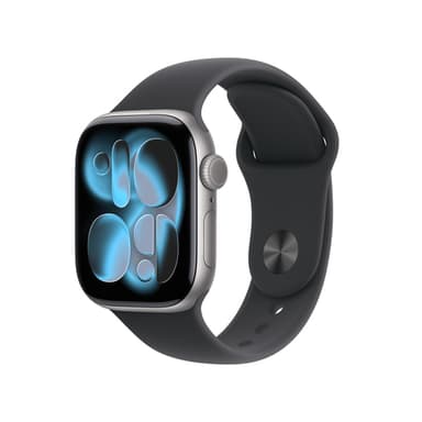 Apple Watch Series 11 GPS 42mm Space Grey Aluminium Case with Black Sport Band - M/L view 1