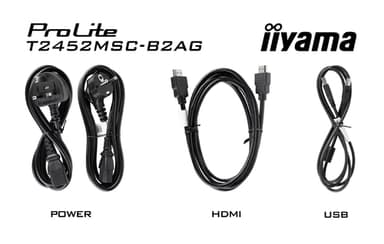 iiyama ProLite T2452MSC-B2AG computer monitor 61 cm (24") 1920 x 1080 pixels Full HD LED Touchscreen Black view 18