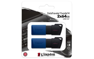 Kingston Technology DataTraveler 64GB USB3.2 Gen 1 Exodia M (Black + Blue) - 2 Pieces view 6