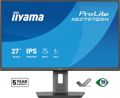 iiyama ProLite XB2797QSN-B1 computer monitor 68.6 cm (27") 2560 x 1440 pixels Quad HD LCD Black view 2