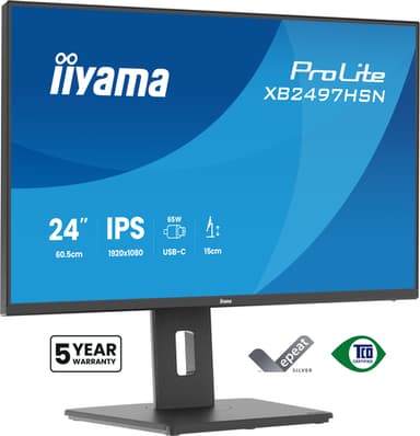 iiyama ProLite XB2497HSN-B1 computer monitor 60.5 cm (23.8") 1920 x 1080 pixels Full HD LED Black view 1