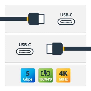 StarTech.com 6.6ft (2m) USB-C Cable, Right-Angled, USB 5Gbps, 100W (5A) Power Delivery, 4K 60Hz DP Alt Mode, Rugged USB C Cord - Thunderbolt Compatible view 2