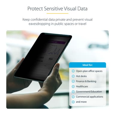 StarTech.com 4-Way Privacy Screen For 12.9-inch iPad Pro, 3rd Gen and Up, For Portrait/Landscape, Touch-Enabled, +/- 30 Deg. View, Blocks up to 51% Blue Light, Matte view 11