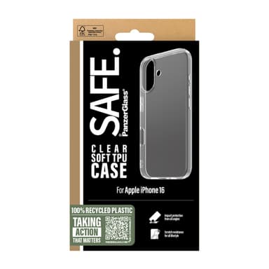 PanzerGlass SAFE. by ® TPU Case Transparent iPhone 16 view 3