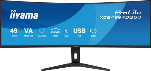 iiyama ProLite XCB4994DQSU-B1 computer monitor 124.5 cm (49") 5120 x 1440 pixels Dual QHD LCD Black
