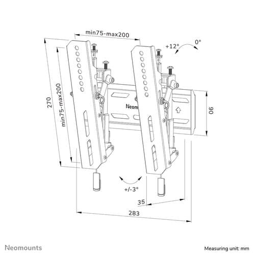 Neomounts WL35S-850BL12 TV mount wall 24-65" - tiltable - lockable - fast installation