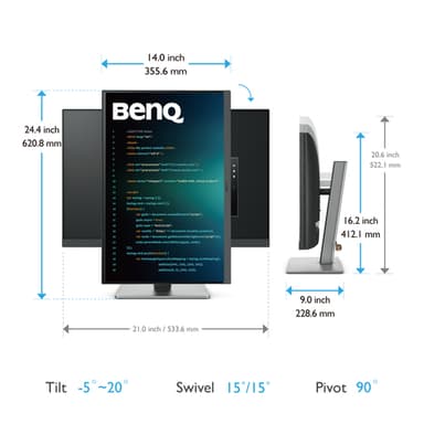 BenQ RD240Q computer monitor 61.2 cm (24.1") 2560 x 1600 pixels WQXGA LCD Black view 5