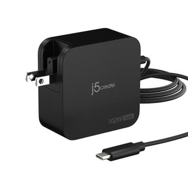 j5create 102W GaN PD USB-C 2-Port Charger with Changeable AC Plugs view 2