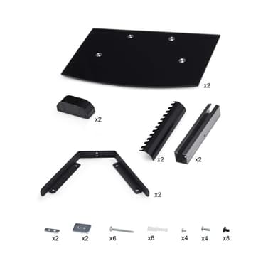 StarTech.com Dual Floating Wall-Mounted AV Shelves, Adjustable Height Shelf For Under TV, Organize A/V Equipment On Black Tempered Glass Shelves view 10