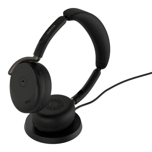Jabra Evolve3 65 Flex MS - USB-C with Dongle - Black (Wireless Charging Pad)