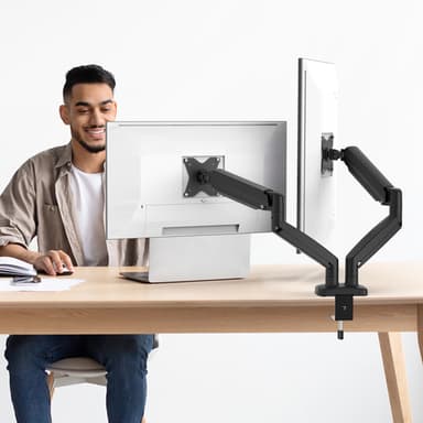 j5create JTSA102 Ergonomic Dual Monitor Mount, Black view 7
