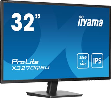 iiyama ProLite X3270QSU-B1 computer monitor 80 cm (31.5") 2560 x 1440 pixels Wide Quad HD LED Black view 1
