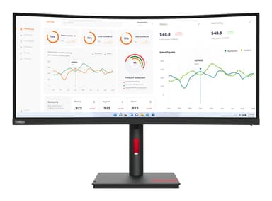Lenovo ThinkVision T34w-30 computer monitor 86.4 cm (34") 3440 x 1440 pixels Wide Quad HD LED Black view 1