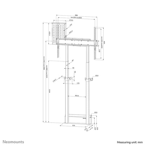 Neomounts WL55-875BL1 TV floor stand 55-100" - wall - motorised - TÜV